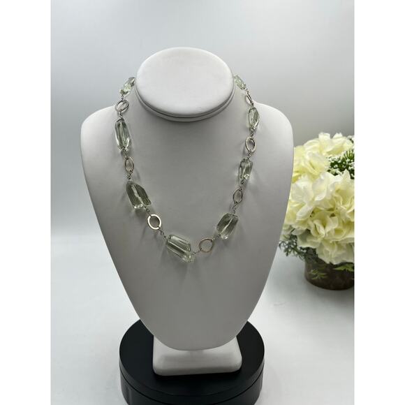 Vintage 925 Sterling Silver Natural Aquamarine Necklace 18" 41g March Birthstone - Picture 10 of 10